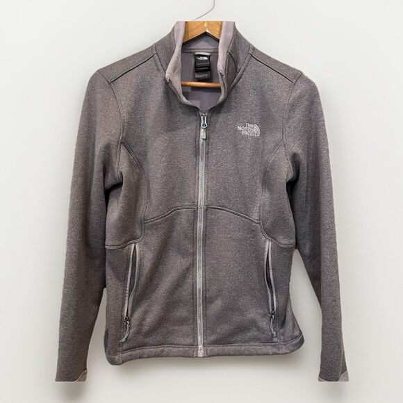 The North Face Gray Full-Zip Fleece Zip Jacket Agave Coat Jacket Medium Womens - Picture 1 of 8